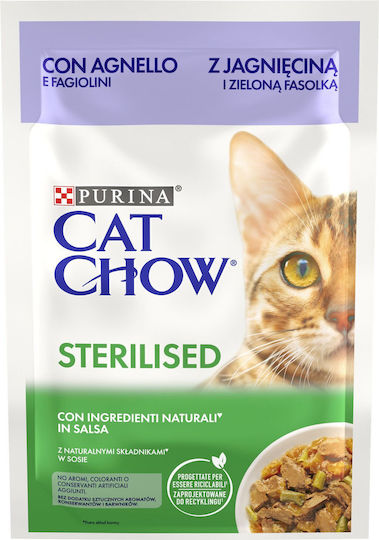 Purina Chow Υγρή Τροφή για Ενήλικες Γάτες σε Φακελάκι με Αρνί 85gr