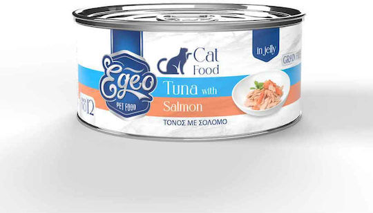 Egeo Pet Food Υγρή Τροφή για Ενήλικες Γάτες σε Κονσέρβα με Τόνο χωρίς Σιτηρά 85gr