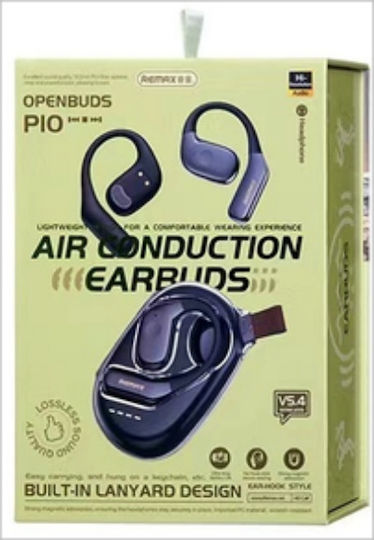 Remax OpenBuds P10 Bluetooth Handsfree Ακουστικά με Αντοχή στον Ιδρώτα και Θήκη Φόρτισης Μαύρα
