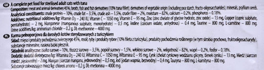 Dolina Noteci Piper Sterilised Wet Food for Adult Cats in Pouches with Tuna Grain-Free & Gluten-Free 100gr