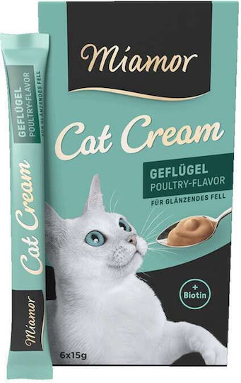 Miamor Cat Cream Υγρή Τροφή για Γάτες σε Φακελάκι με Κοτόπουλο χωρίς Γλουτένη 6x15gr