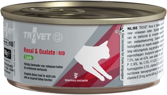 Trovet Renal & Oxalate Wet Food for Adult Cats in Cans with Chicken Grain-Free & Gluten-Free 100gr