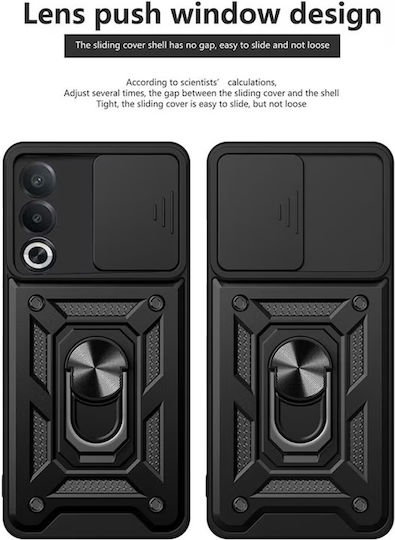 Techsuit Camshield Umschlag Rückseite Kunststoff / Silikon Schwarz (Oppo A80 5G)