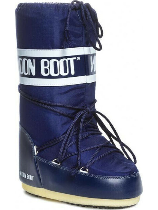 Moon Boot Icon Nylon Γυναικείες Μπότες Χιονιού Μπλε