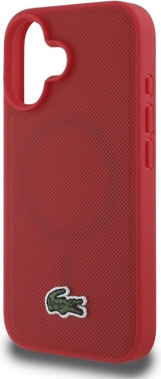 Lacoste Iconic Petit Pique Woven Logo Back Cover Πλαστικό Κόκκινο (iPhone 16 Plus)