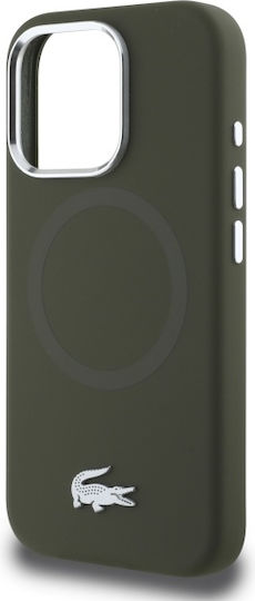 Lacoste Silicone Croco Logo Magsafe Задна корица Пластмаса / Силикон Каки (iPhone 16 Pro Max)