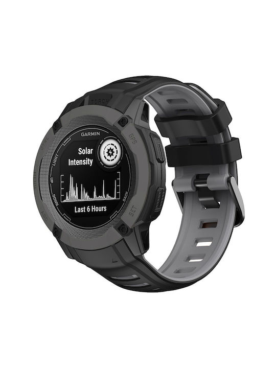 Armband Silikon Gray (Garmin Instinct 2X - Schwarz/Grau)