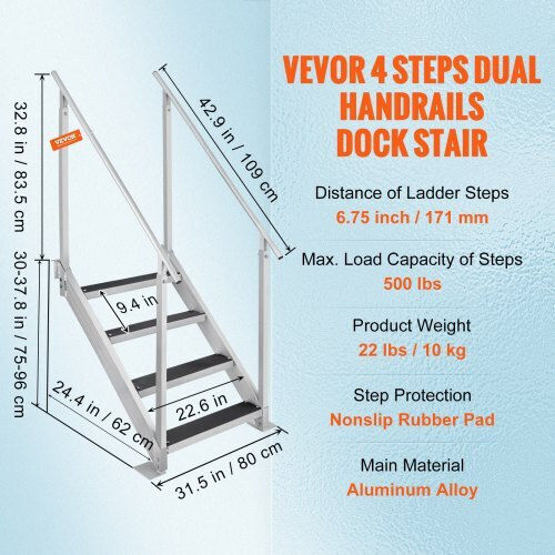 Vevor 4 Steps Boat Ladder