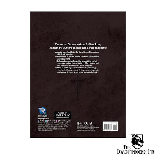Renegade Game Studios Vampire: The Masquerade Second Inquisition Guidebook