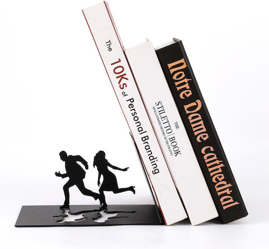 Metallic Bookend Scape in Black Color 1pcs 17x10x10cm