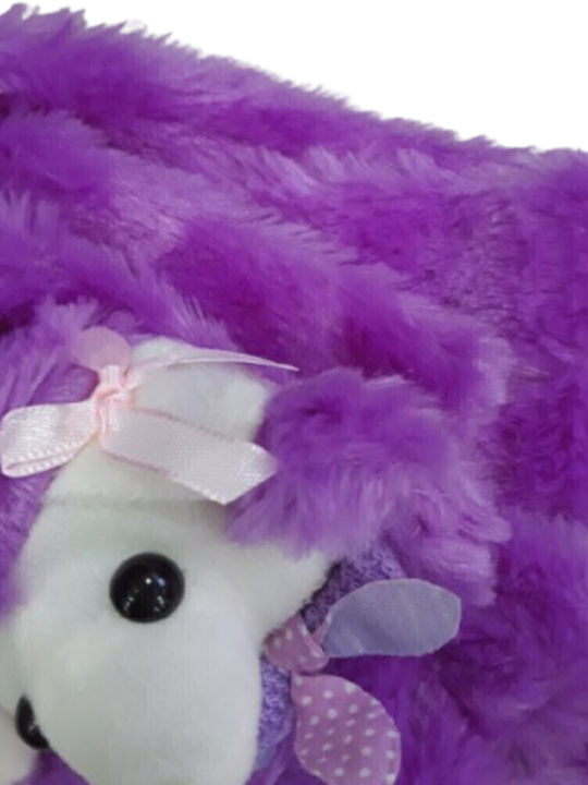 Kids Furry Scarf Puppy Purple