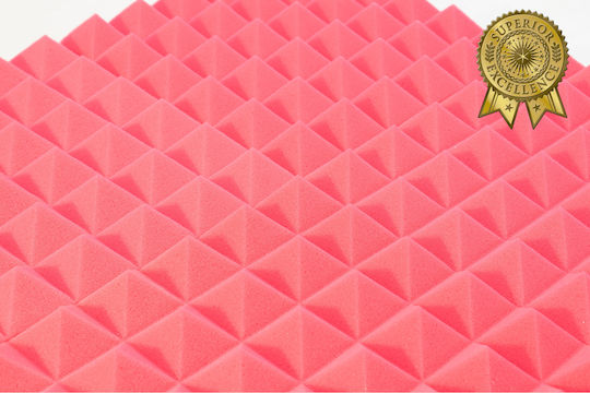 Ichopolis Audio Treatment Panel (25 Pieces) In Pyramid Design 30cm x 30cm x 50mm In Red Colour