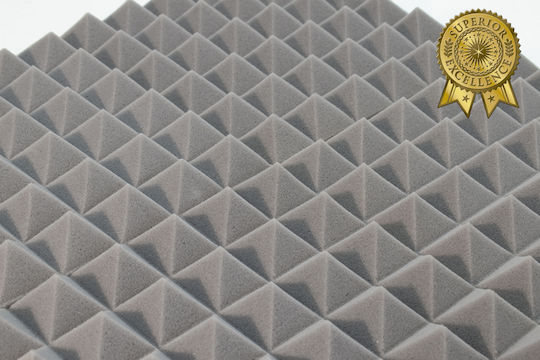 Ichopolis Audio Treatment Panel 50 Pieces In Pyramid Design 30cm x 30cm x 50mm In Gray Colour
