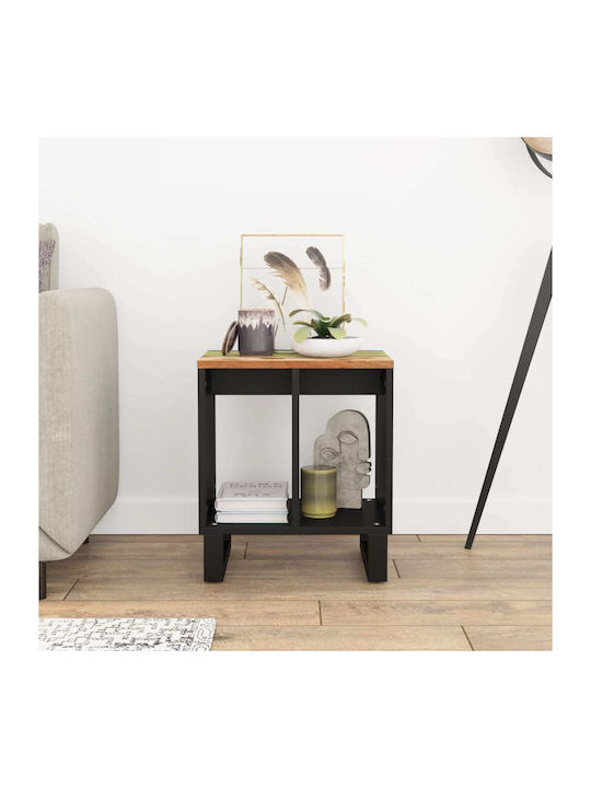 Rectangular Side Table from Solid Wood Multicolored L40xW31xH46cm.