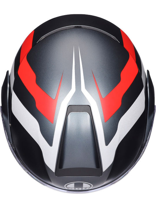 AGV Streetmodular Resia Mat Grey/Silver/Red Motorcycle Helmet Full Face ECE 22.06 Weight 1690g with Pinlock and Sun Visor