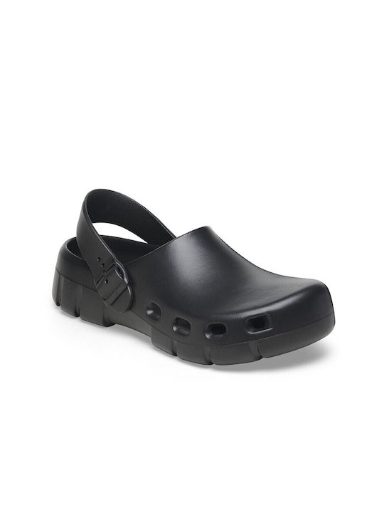 Birkenstock Birki Γυναικεία Ανατομικά Σαμπό Μαύρα