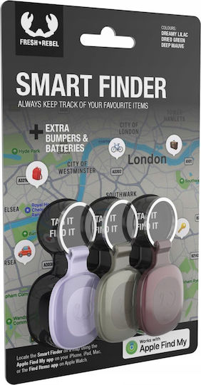 Fresh 'n Rebel Smart Finder Apple Find My Dreamy Lilac & Dried Green & Deep Mauve 3τμχ