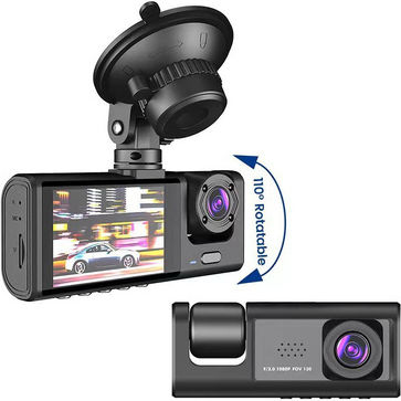 Powertech PT-1331 Σετ Κάμερα DVR Αυτοκινήτου 1080P με Οθόνη 2" & Κάμερα Οπισθοπορείας