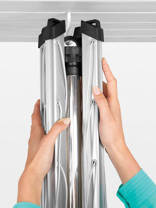 Brabantia Topspinner Folding Floor Clothes Drying Rack for Garden Stainless Steel with Hanging Length 50m
