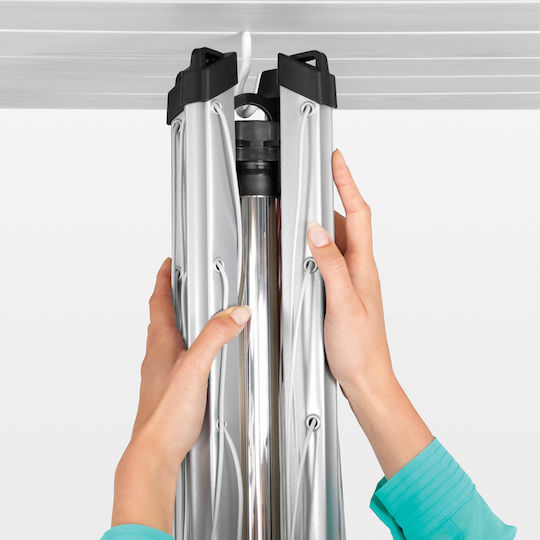 Brabantia Topspinner Folding Floor Clothes Drying Rack for Garden Stainless Steel with Hanging Length 50m
