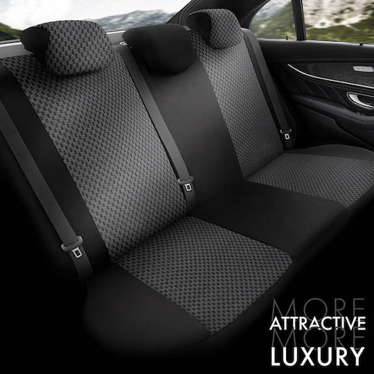 Auto Gs Vordersitzbezüge 11Stück Baumwolle Design Schwarz