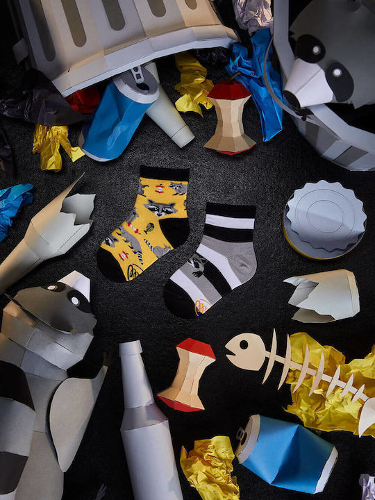 Many Mornings Kindersocken Kniehohe Raccoon Bandit Bunte