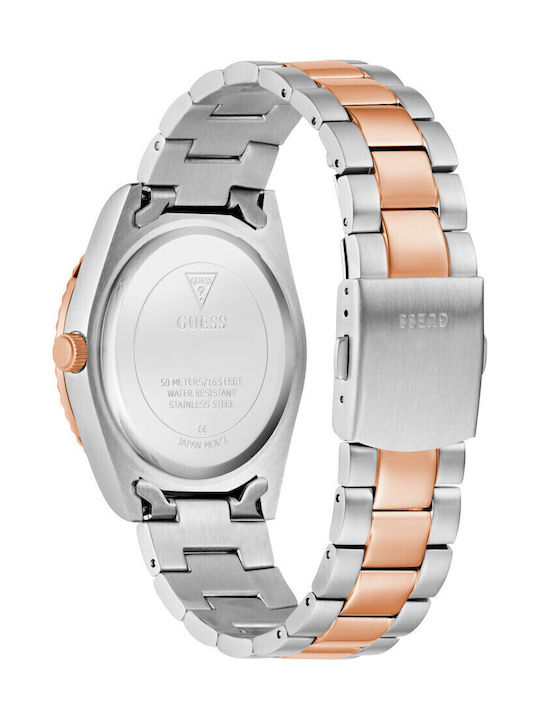 Guess Connoisseur Ανδρικό Ρολόι 42mm Μπαταρίας με Ροζ Χρυσό Μεταλλικό Μπρασελέ