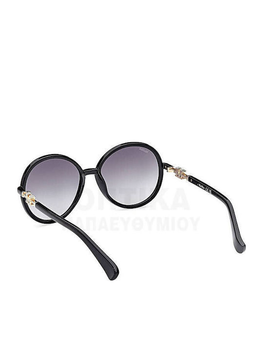 Max Mara Women's Sunglasses with Black Plastic Frame and Gray Gradient Lens MM 0065 01B