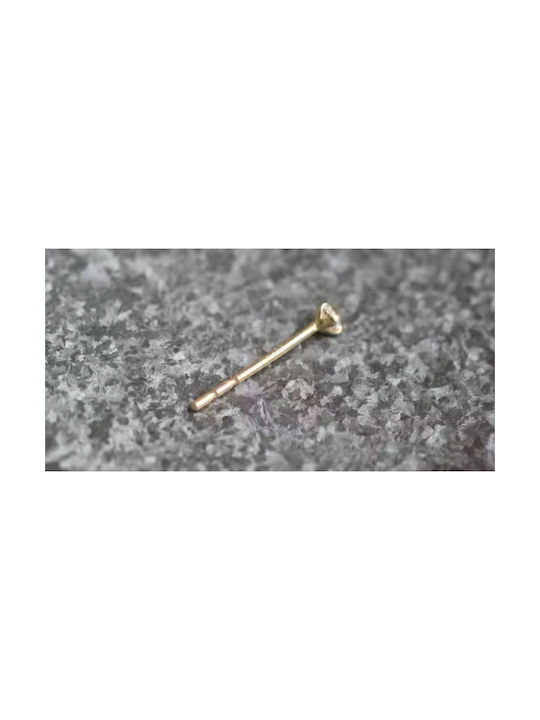 14K Gold Nose Stud 2mm Rhinestone