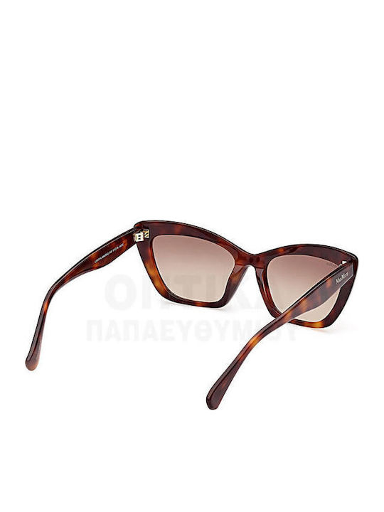 Max Mara Women's Sunglasses with Brown Tartaruga Plastic Frame and Brown Gradient Lens MM 0063 52F