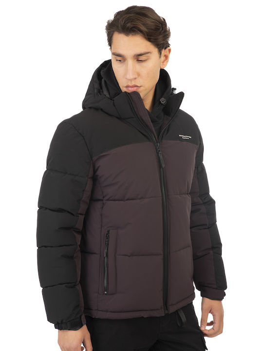 Double Jacke Puffer Burgundisch