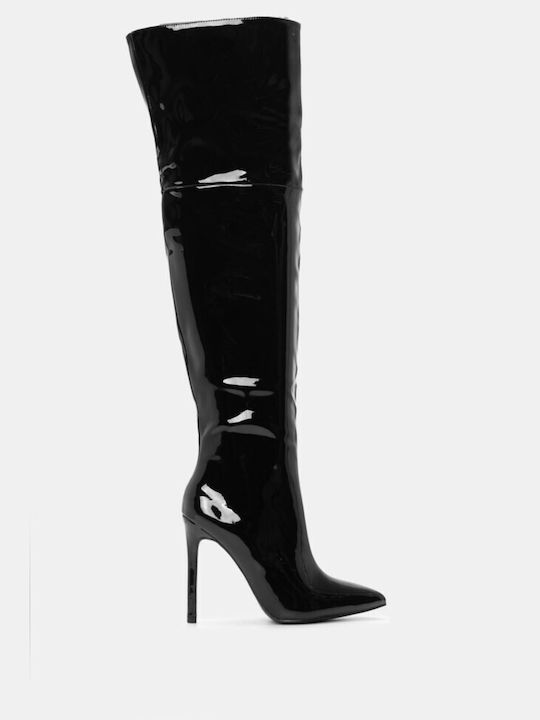 Pointed Over Knee Boots 4455359-black-patent