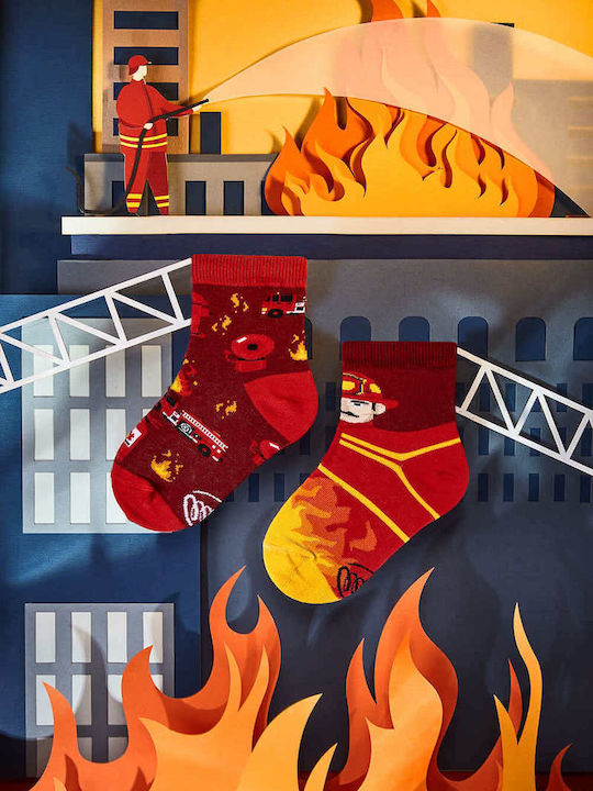 Many Mornings Παιδικές Κάλτσες Μακριές The Fireman Πολύχρωμες