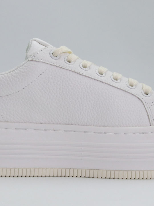 Bold Vulc Flatform Leather S Flatforms Sneakers White