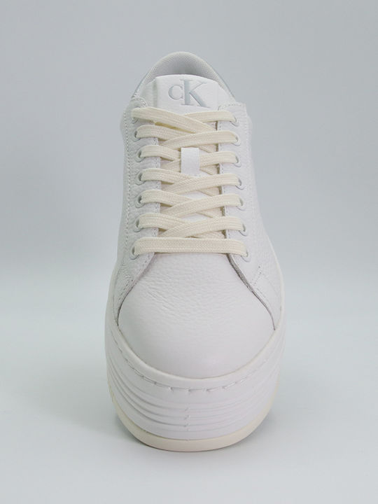 Bold Vulc Flatform Leather S Flatforms Sneakers White