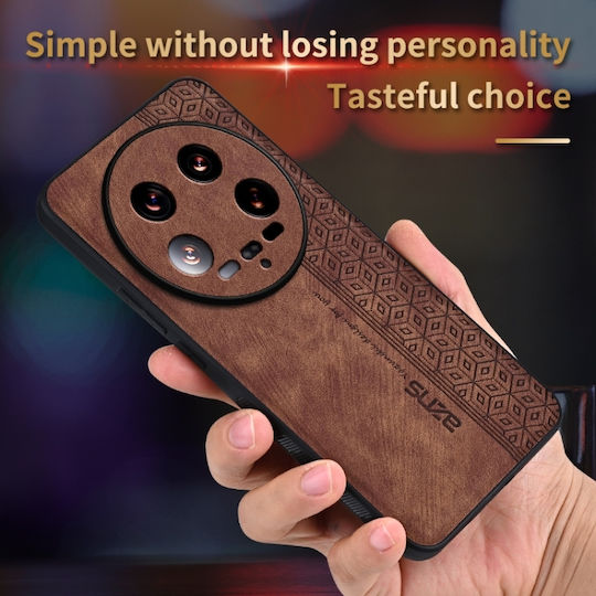 3d Embossed Back Cover Leather / Silicone Black (Xiaomi 14 Ultra)