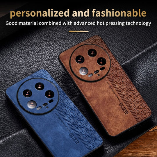 3d Embossed Back Cover Leather / Silicone Black (Xiaomi 14 Ultra)