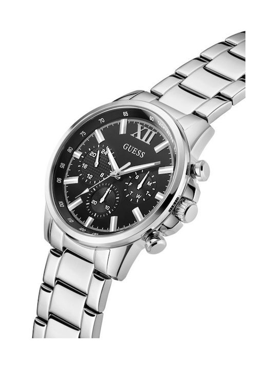 Guess Men's Watch 44mm Chronograph Battery with Silver Metal Bracelet