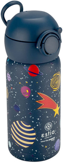 Estia Wonder Bottle Save the Aegean Kids Water Bottle Thermos Stainless Steel with Straw Non Spill Cosmic Voyagers 350ml (Various Designs/Colours)