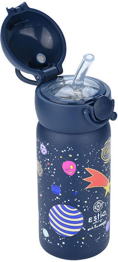 Estia Wonder Bottle Save the Aegean Kids Water Bottle Thermos Stainless Steel with Straw Non Spill Cosmic Voyagers 350ml