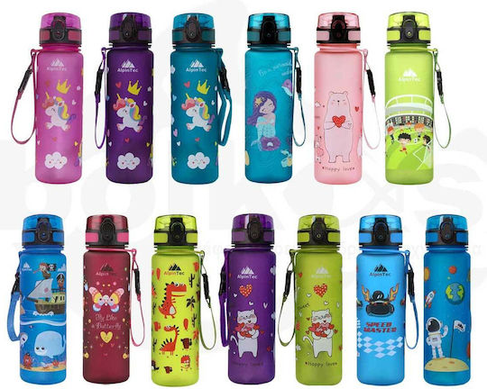 AlpinPro Kids Water Bottle Butterfly Plastic Non Spill Rasberry Butterfly 500ml