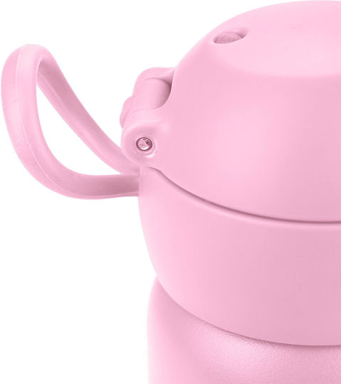 Estia Wonder Bottle Save the Aegean Kids Water Bottle Thermos Stainless Steel with Straw Non Spill Candy Pink 350ml