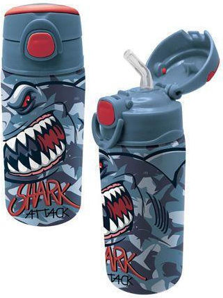Graffiti Kinderflasche Einhorn Rostfreier Stahl mit Strohhalm Gray 500ml