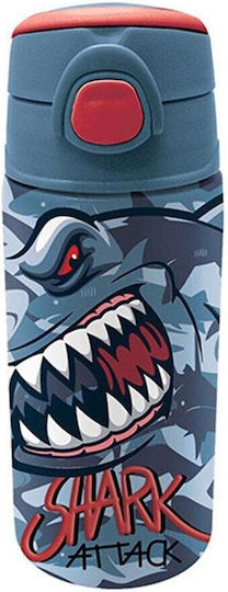 Graffiti Kinderflasche Einhorn Rostfreier Stahl mit Strohhalm Gray 500ml