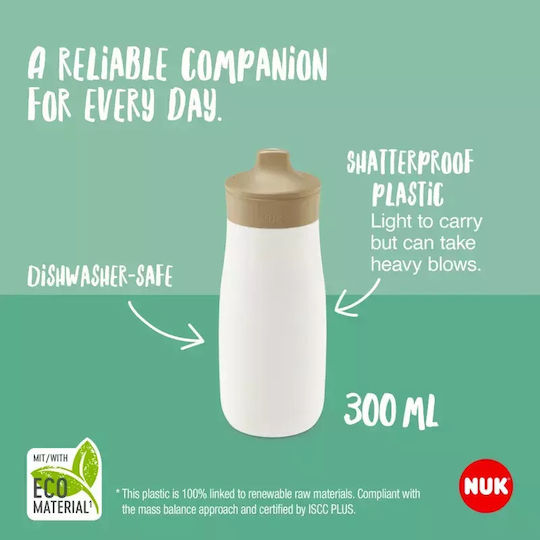 Nuk Minime Sip Παιδικό Παγούρι Ανοξείδωτο Non Spill Μπεζ 300ml