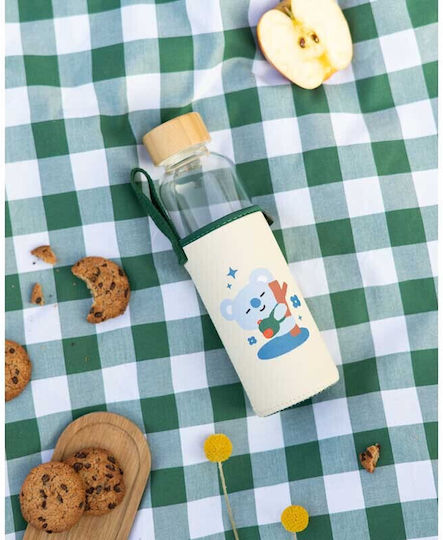 Line Friends Kids Water Bottle Glass Beige 500ml