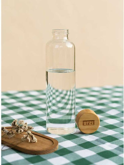 Line Friends Παιδικό Παγούρι Γυάλινο Μπεζ 500ml