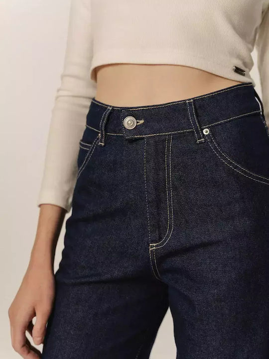 Hoch tailliert Damenjeans Dk Blue Denim