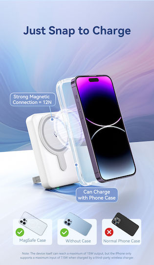 Vention FHTW0 MagSafe Power Bank 10000mAh 22.5W με Θύρα USB-A και Θύρα USB-C Power Delivery Λευκό