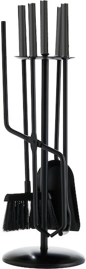 Zogometal Inox Fireplace Tool Set with Stand Holder Inox Black